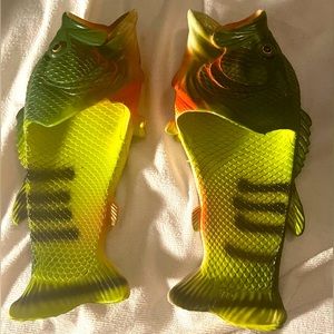 Coddies Fish Flip Flops Original Fish Slippers Green Bass Mens 44/45 EU 10/11 US